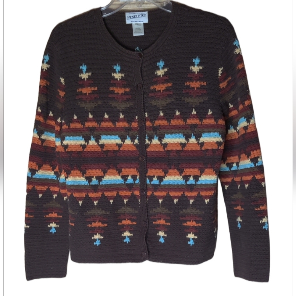 Pendleton Brown Knit Sweater Size Medium - image 1